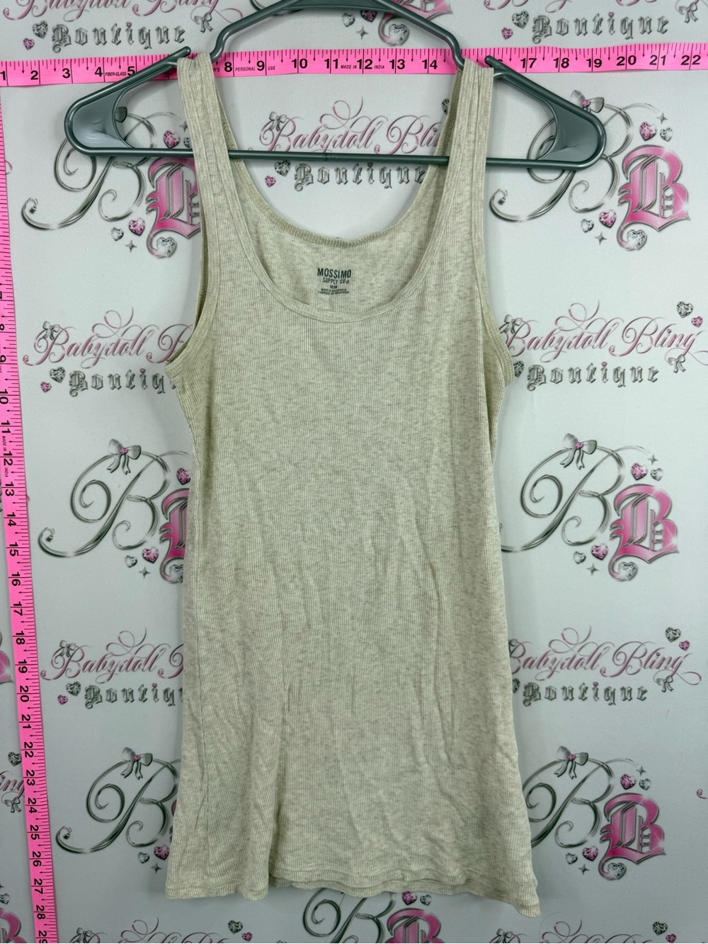 Mossimo Supply Co. Tank top stretchy basi. Heather Cream Ribbed Tank Top